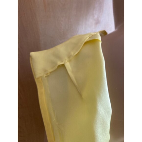 1960s Polyester Handmade Yellow Maxi Dress Sheer Floral Overlay Sz S Cottagecore - Picture 16 of 16